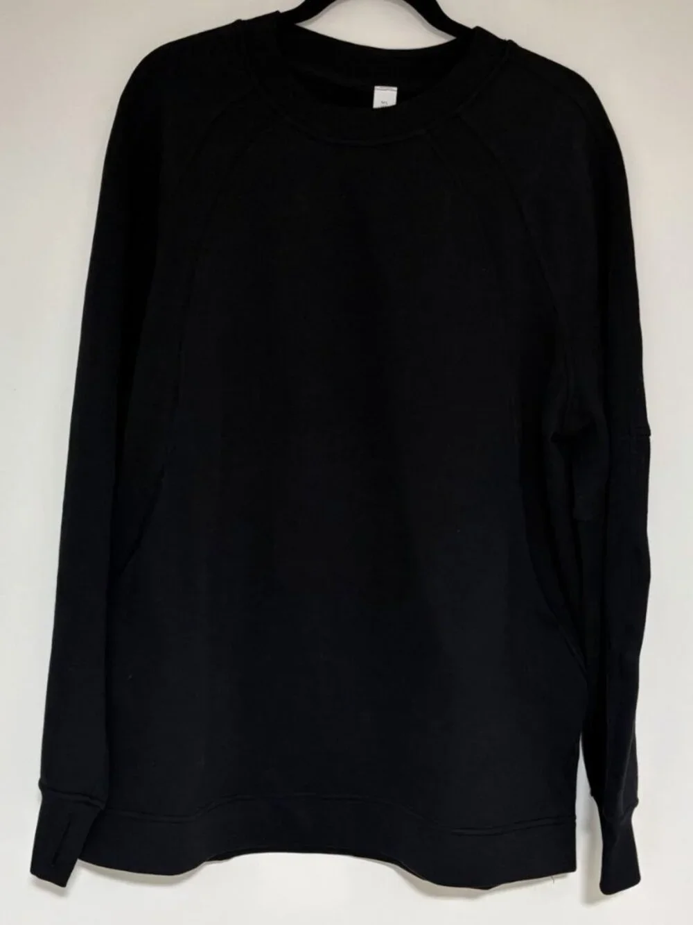 Lululemon Scuba Black Hip Length Oversized Crewneck Sweatshirt Size M/L